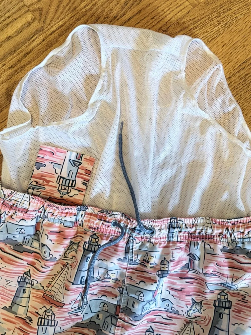 Vineyard Vines Kids Sailboat & Lighthouse Swim Trunks - Fits Men's small also